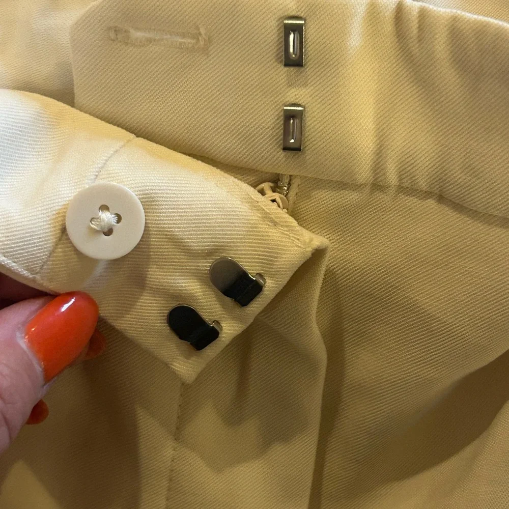 NWT Mango Cream Offwhite Trouser‎ Pants Flat Front Pockets Women’s  Small